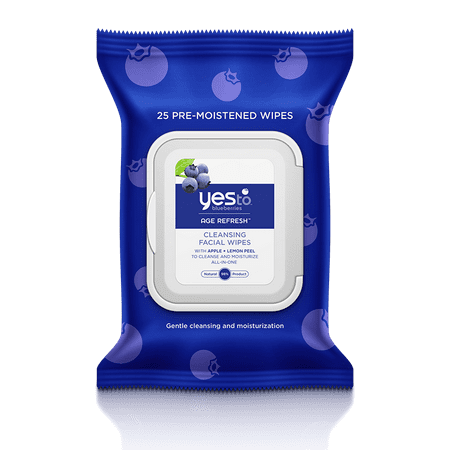 (2 Pack) Yes To Blueberries Cleansing Facial Towelette, 8 ct, Travel
