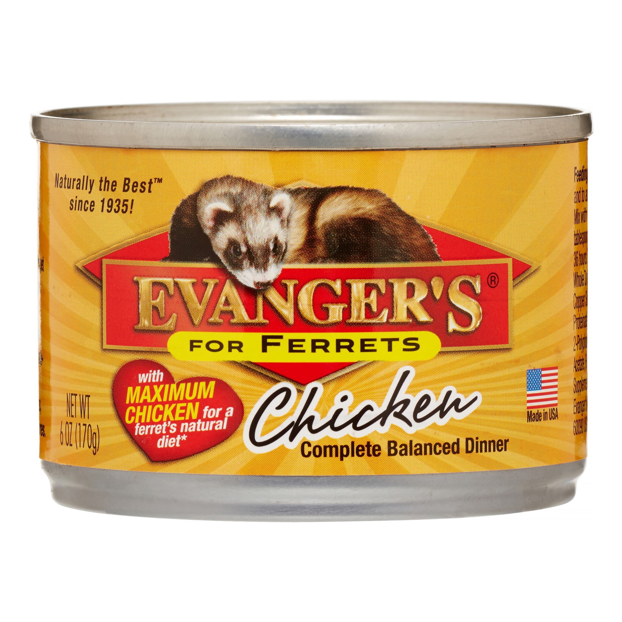 Evanger's Grain-Free Maximum Chicken for Ferrets Wet Small Animal Food, 6 Oz