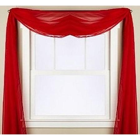 - 1 PC SOLID SCARF VALANCE SOFT SHEER VOILE WINDOW PANEL CURTAIN 216