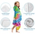 thumbnail image 7 of Colorful Rainbow Tie Dye Spiral Pattern Hooded Bath Towel，60"x35" for Ages 3 To 12 Kids, Quick Dry Lightweight Soft Microfiber Hood Beach Towel Cover Up for Kids, 7 of 7