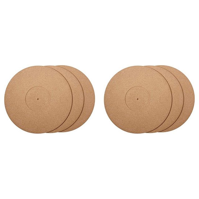 6 Pcs Tapis de Platine en Liège Haute Fidélité pour Tourne-Disques Vinyles LP Audiophile Réduisent le Bruit