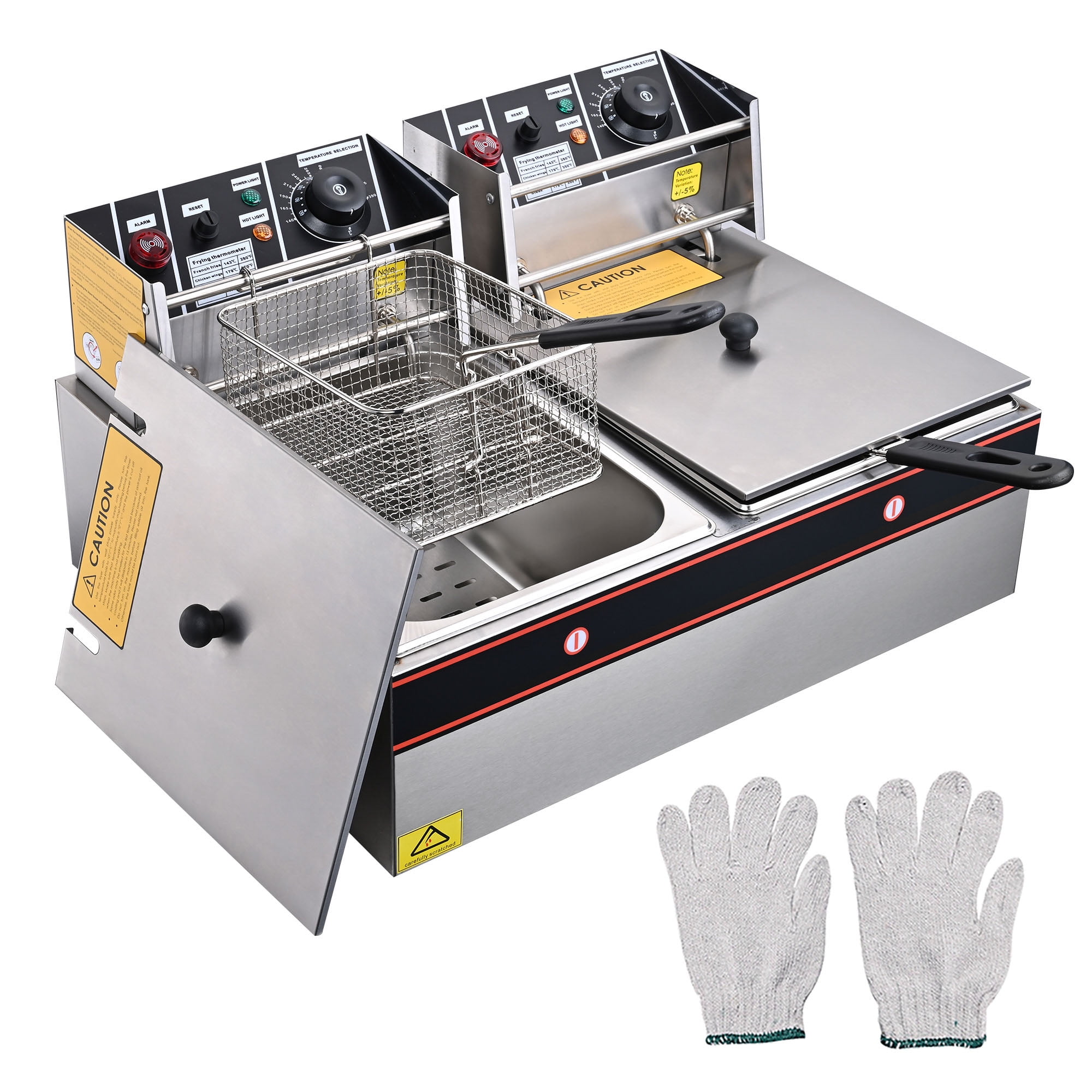 Wechef 24L 5000W Commercial Deep Fryer Electric Countertop Dual Tank