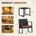 thumbnail image 6 of Homall Patio Furniture Set Outdoor Rocker All Weather PP Rocking Chair with Cushion Set of 3, Red, 6 of 6