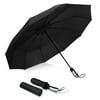 Folding Umbrella 10 Ribs Compact Travel Umbrella, Automatic Umbrella, Folding Umbrellas-Black