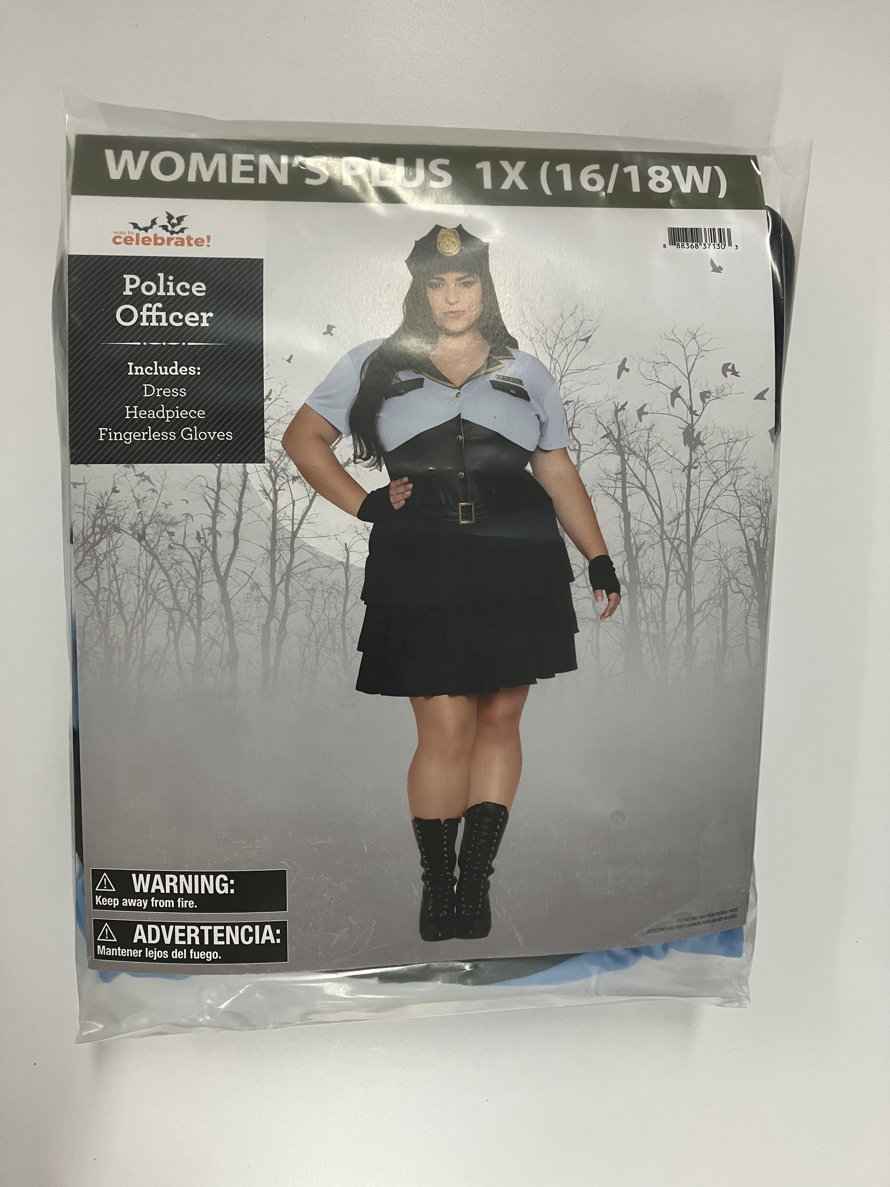 Police Officer Dress, Halloween Costume for Adults, Women's Size 1X (16/18W), by Way to Celebrate