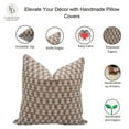 thumbnail image 4 of Fabdivine Block Print Throw Pillow Cover, 22x22 Inch Thick Linen Decorative Cushion Cover, Floral Boho Design Brown Pillow Cover for Sofa And Couch, 4 of 5