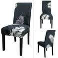 thumbnail image 3 of Pattern Chair Covers for Dining Room Set of 4, High Stretch Removable Washable Parsons Chair Slipcover for Home Party Hotel Wedding Ceremony (Plume Black,4PCS), 3 of 7