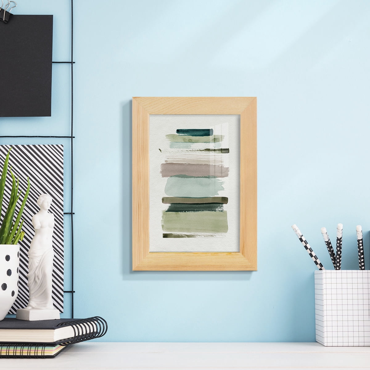 Grass Stains I - Framed Print w/glass - Natural Wood
