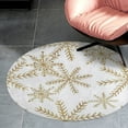 thumbnail image 4 of Christmas Golden Snowflakes Round Carpet Circle Rug Outdoor Patio Area Rug Washable Large Area Rugs Hallway Room Decor Fitness Mats, 4 of 8