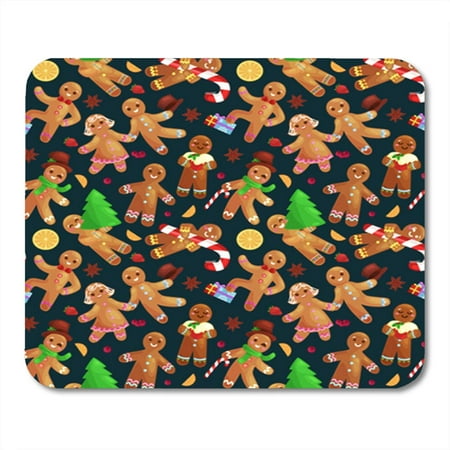 SIDONKU Christmas Cookies Gingerbread Man and Girl Decorated Icing Dancing Having Fun Mousepad Mouse Pad Mouse Mat 9x10