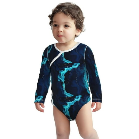 

Fotbe Blue Marble And Gold Pattern Unisex-baby Long-sleeve Bodysuit Long Sleeve Bodysuits One-piece 100% Organic Cotton for Infant Baby Boys Unisex-3 Months