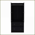 thumbnail image 3 of Armoires 71"H with 2 Doors, 2 Drawers & Hanging Rod | Black | Particle Board, 3 of 7