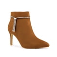 thumbnail image 1 of Unique Bargains Women's Bling Rhinestone Pointed Toe Stiletto Heels Ankle Boots Brown (Size 8), 1 of 7