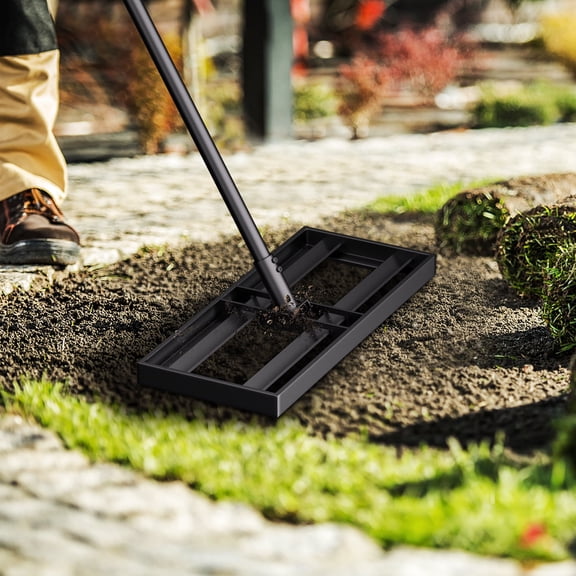 HOHYN - The Original Lawn Leveling Rake - 36" Steel Handle Lawn Leveling Tool for Creating a Flat Surface - Works for Soil, Dirt, Topdressing, and Ground