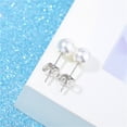 thumbnail image 4 of Pendientes de perlas colgantes con flor en la espalda y temperamento destacado para mujer, joyería para mujer, 4 of 6