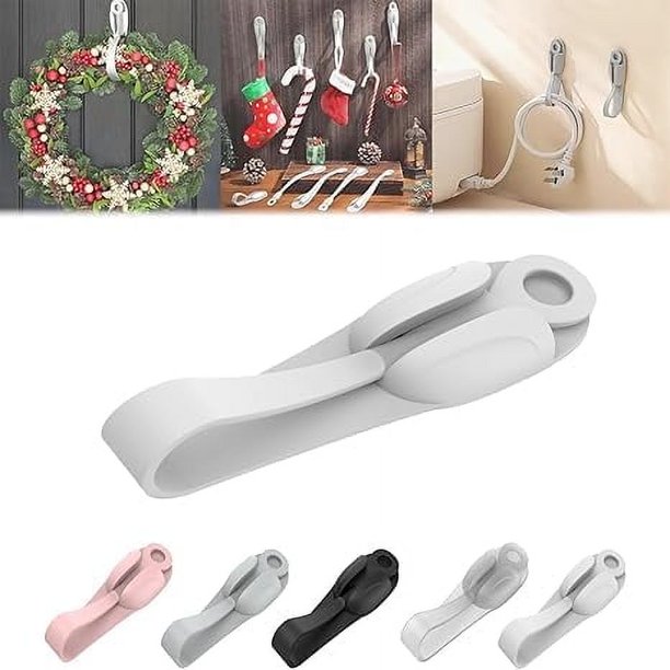 Organizador de cables extraíble con adhesivo sin perforaciones para montaje en pared, ganchos para guirnaldas para repisas, organizador de cables para electrodomésticos, para colgar cables,