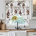 thumbnail image 6 of Sweet Home Swag Curtains for Kitchen/Bedroom/Living Room, Western Stars Bird Houses White Wood Plank Scalloped Curtains 63 Inch Long, Window Swag Topper Curtains Valances 2 Panels Set 36"x63", 6 of 8