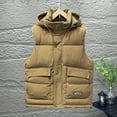 thumbnail image 3 of Mwjwdo Vest for Men Sleeveless Hooded Padded Vest Casual Outerwear Zipper Winter Warm Outdoor Hiking Coat with Pockets Yellow XXL, 3 of 8
