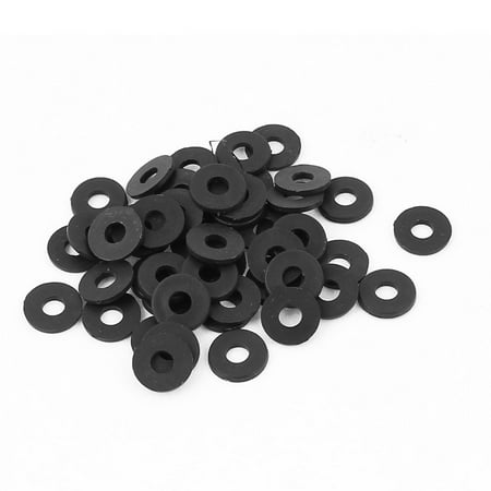 

50pcs Round Insulation Nylon Flat Spacer Washer Gasket Ring 3 x 8 x 1mm Black