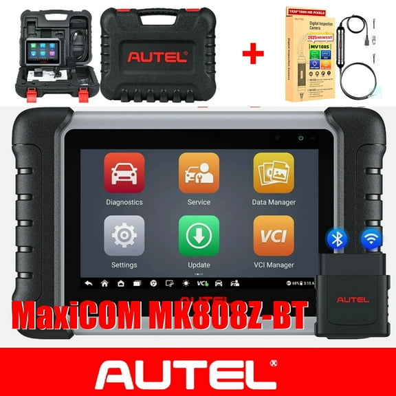 Autel Scanner MaxiCOM MK808Z-BT Bidirectional Car Diagnostic Scanner All System Scan Active Test, 28  Service , FCA SGW Cars, OS11 Updated of MK808BT MK808S MX808S