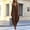 #0387-Coffee, variant on Puyaiuu Women Loose 3/4 Ruffle Sleeve Round Neck Linen Midi Dress Casual Ruffle Hem Vacation Dress Black XL Gift