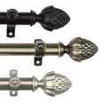 thumbnail image 1 of 13/16" Dia Adjustable 120-170 inch Curtain Rod with Dagan Finials - Black,(4867-992), 1 of 3