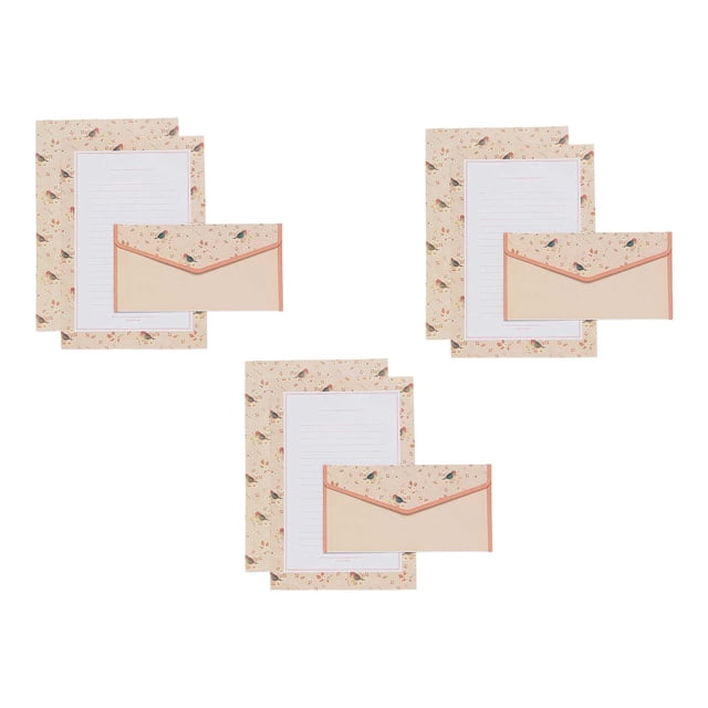 Dvruxg 3 Pcs Cartoon Animals and Plants Letter Paper Set Letter Papers Kit Wedding Acceptance Wedding Invitation Card Cartoon Envelopes Colored Envelope Envelop for Writing Paper