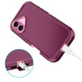 thumbnail image 5 of Petocase for iPhone 16 Plus Case,Shockproof Dust/Drop Proof 3 in 1 Full Body Rugged Heavy Duty Durable Cover,Red/Pink, 5 of 7