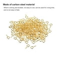 thumbnail image 4 of Uxcell 200 Pack Small Screw Eye Hooks Mini Eyelets Screws, 6.8x13x1.4mm, Gold Tone, 4 of 5