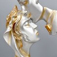 thumbnail image 2 of Resina Besándose Pareja Estatua Adornos Beso Amantes Arte Esculturas (Champagne), 2 of 9