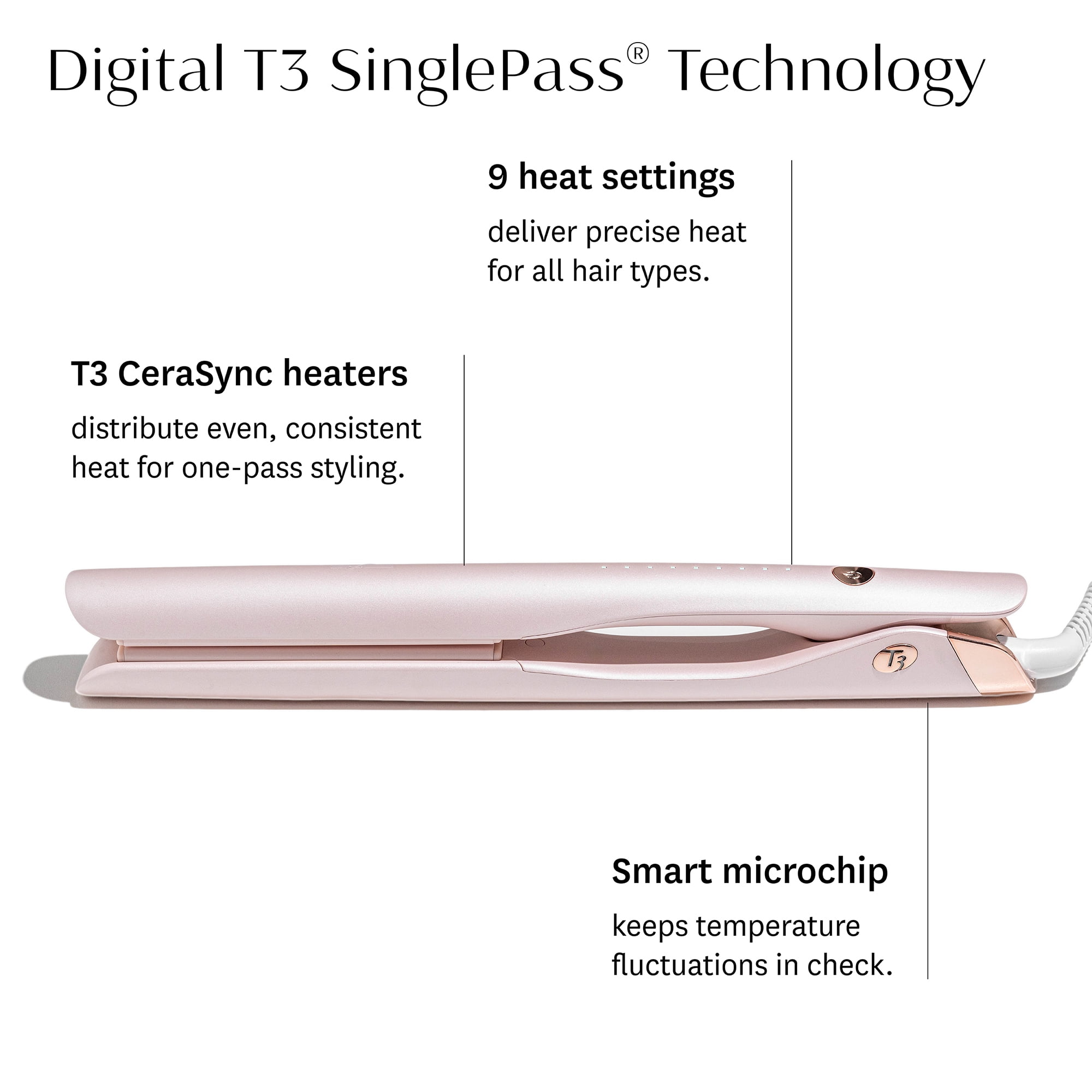 T3 SinglePass Smooth X Flat Iron, Long 1