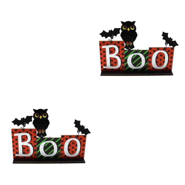 Cartel de Decoración de Halloween Naiovety Adornos de Escritorio Calabaza Contrachapada