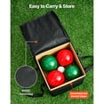 thumbnail image 5 of KFFKFF Bocce Ball Set, 107 mm, Includes 8 Resin Balls, Pallino, Carrying Bag, and Measuring Rope, Red and Green Colors, Suitable for 2 to 8 Players, Perfect for Beach, Lawn, Backyard, 5 of 9