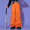thumbnail image 4 of Girls Cargo Jogger Pants Parachute Pants Multi Pockets Lightweight Cotton Solid Color Streetwear School Teens 3-14 Years, 4 of 7