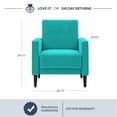 thumbnail image 5 of BELLEZE Mid-Century Modern Velvet Armchair - Valencia (Mallard Teal), 5 of 7