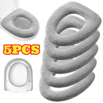 5pcs Thicker Toilet Seat Cover Pads, Soft Warmer Toilet Seat Cushion Cover, Stretchable and Reusable, Universal Size