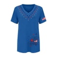 thumbnail image 3 of V Neck Patriotic Tshirt Usa Graphic Tee V Neck Patriotic Tshirt Usa Graphic Tee Beach Vacation Tshirts Workout Shirts Women American Flag Graphic Tee Goingout Shirts Gauze Shirts For Women, 3 of 4