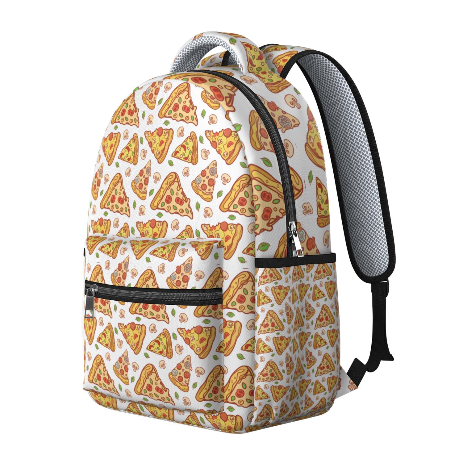 Deliciously Durable Pizza Backpack - Waterproof & Breathable Student Bookbag with Ergonomic Support, Spacious Compartments - Fun Gift for Foodie Teens