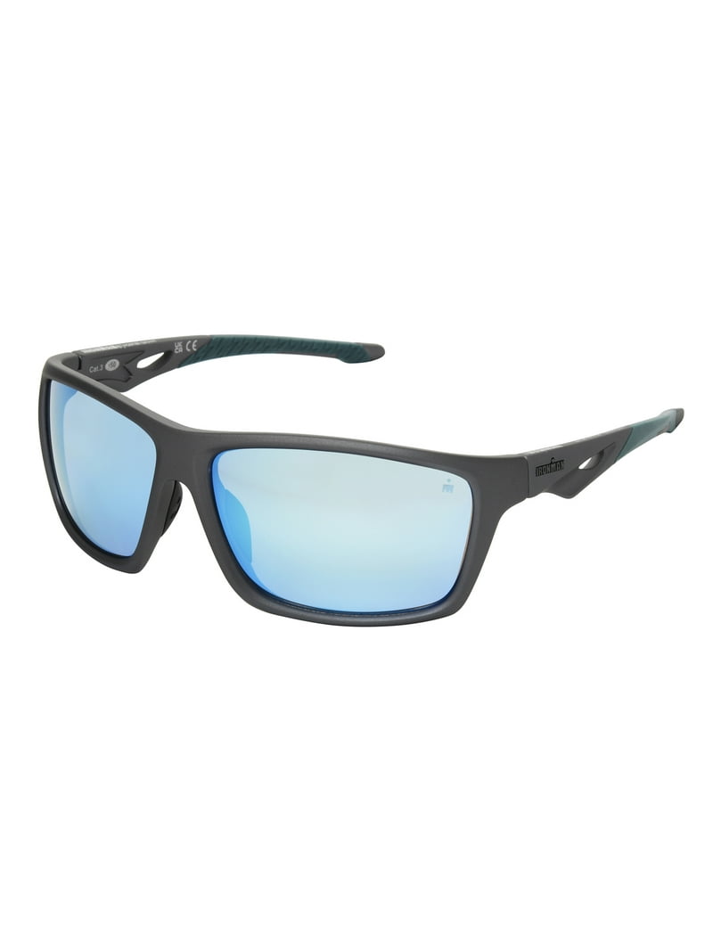Foster Grant Ironman Matte Grey Wrap-Around Sunglasses UVA-UVB