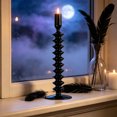 thumbnail image 6 of Linnome Halloween Themed Black Glass Candlestick, Elegant Gothic Taper Candle Holder for Table Centerpiece Decor, Spooky Party Ornament and Haunted House Holiday Decoration Gift, 6 of 6