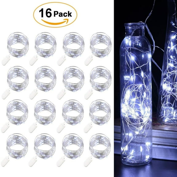 Canorful 8pcs*2 Fairy Lights Starry Lights Fairy String Lights, Battery Powered(Included) 6.6ft Each, Cold White