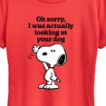 thumbnail image 2 of Peanuts - Looking At Your Dog - Women's Short Sleeve Graphic T-Shirt, 2 of 6