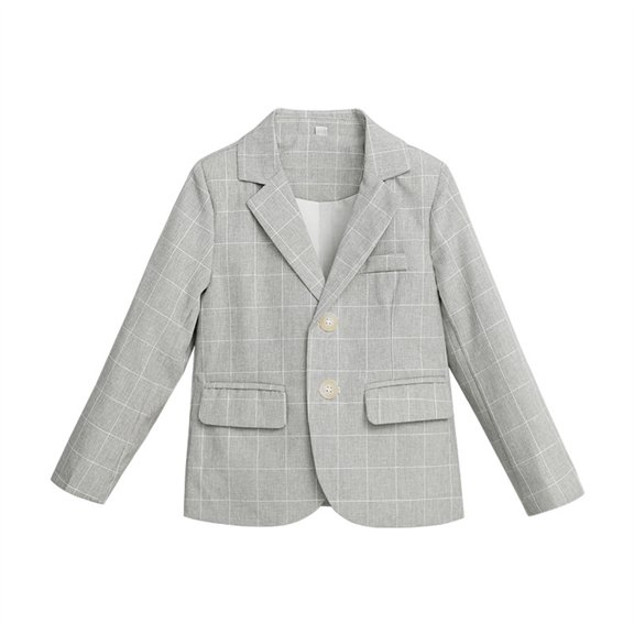 Coerni Boys Plaid Formal Blazer Lightweight Button-Down Suit Jacket with Flap Pockets Toddler & Teen School Sport Coats Wedding & Graduation
