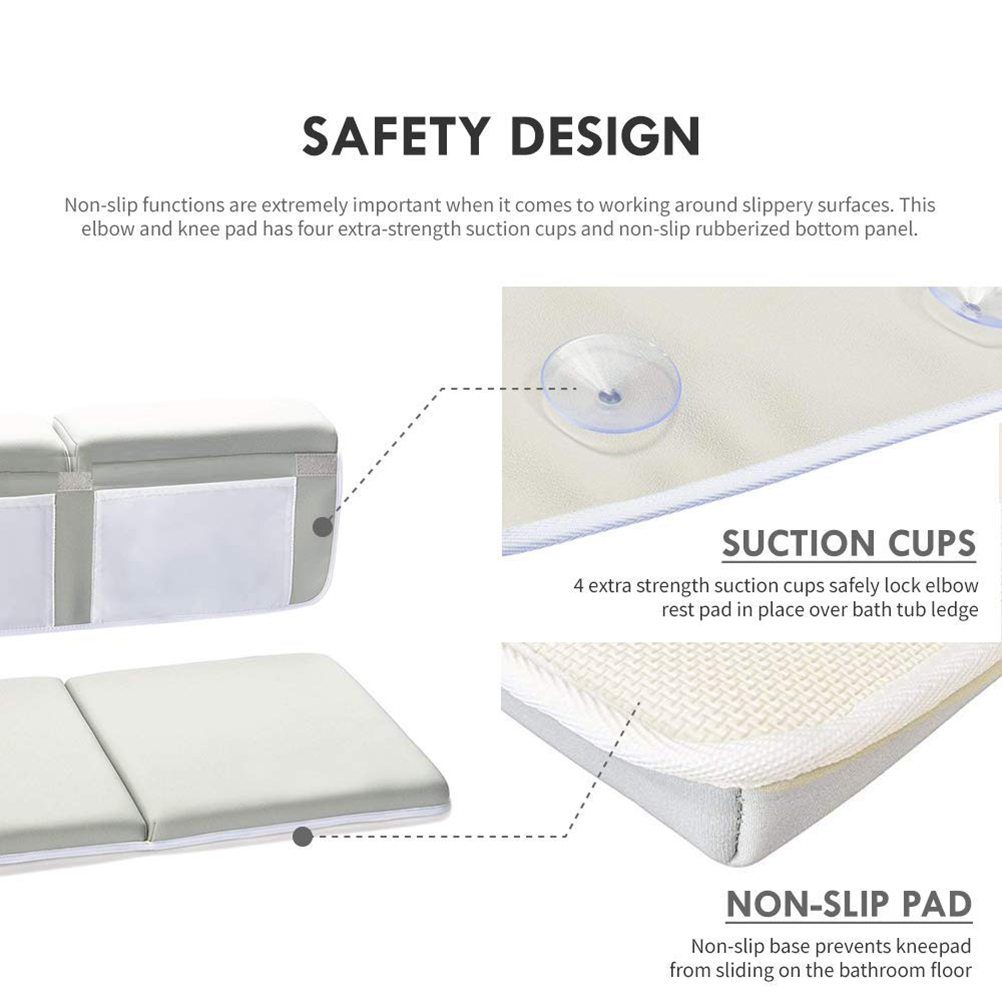 Kit Genouillères Et Coudières Pour Bain Bébé - Néoprène épais, 4 Poches Rangement, Ventouses, Antidérapant