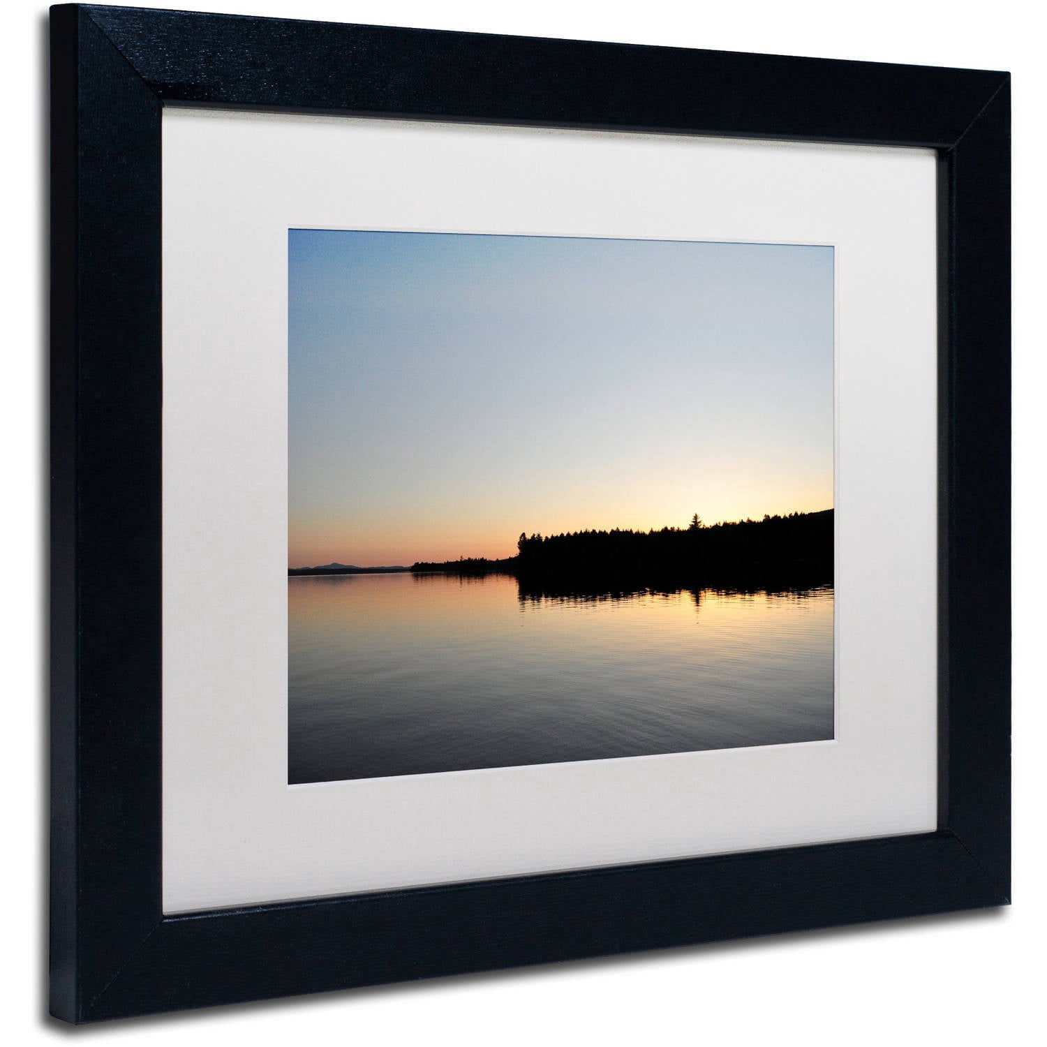 Trademark Fine Art 'Moosehead Lake Sunset' Canvas Art by Nicole Dietz, White Matte, Black Frame