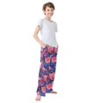 thumbnail image 4 of FORMRS Kids Pajama Pants with Pockets Size 6-8Y Boys Lounge Sleep Bottoms, Vibrant Art Flowers, 4 of 8