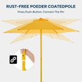 thumbnail image 6 of 9ft Outdoor 1S Push-Up Patio Umbrella - Market Table Pool Deck Umbrella UPF50+ UV Protection with 6 Sturdy Ribs for Balcony, Garden, Lawn, Backyard (Light Yellow), 6 of 14