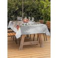 thumbnail image 2 of Outdoor Tablecloth with Umbrella Hole and Zipper, Grey Red Christmas Rectangle Table Cloth 54x80 Inch Waterproof Tablecloth, Gnomes Xmas Tree Snowflake Winter Gifts Picnic Table Cover for Patio, 2 of 7