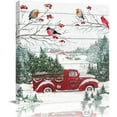 thumbnail image 1 of Christmas Wall Art - Red Truck Canvas Funny Leaping Prints,Framed Merry Christmas Wall Decorations Ready to Hang,Wall Decor for Bedroom Bathroom Kitchen,Christmas Gift,Home Decor,12"x12", 1 of 6