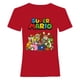 thumbnail image 1 of Super Mario - Camiseta Modelo con Los Personajes para Adultos Unisex (Rojo), 1 of 2